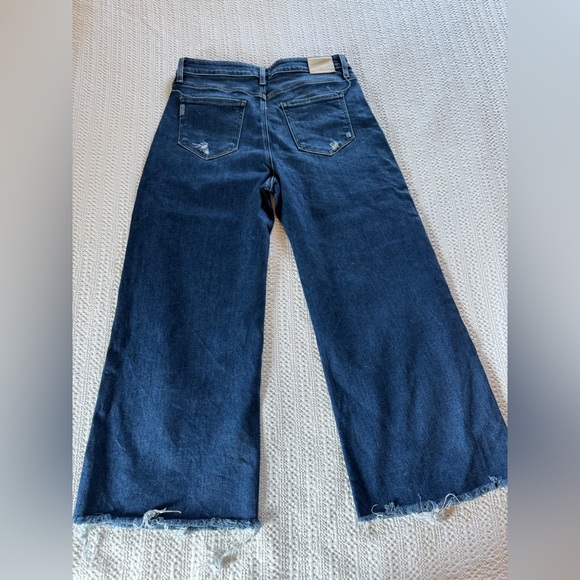 Paige anessa jeans crop wide leg raw hem size 32 - Picture 3 of 6